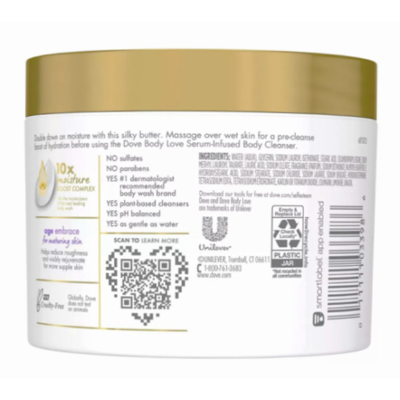 2 Pack Dove Body Love AGE EMBRACE Pre-Cleanse Shower Butter W/Peptide Serum 10oz - Picture 3 of 4